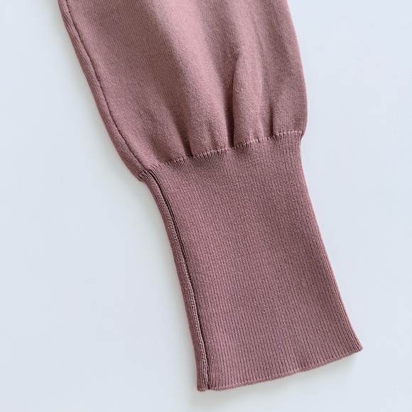 Zara Ruffled Peter Pan Collar Knit Top Blush Pink S - Picture 9 of 15